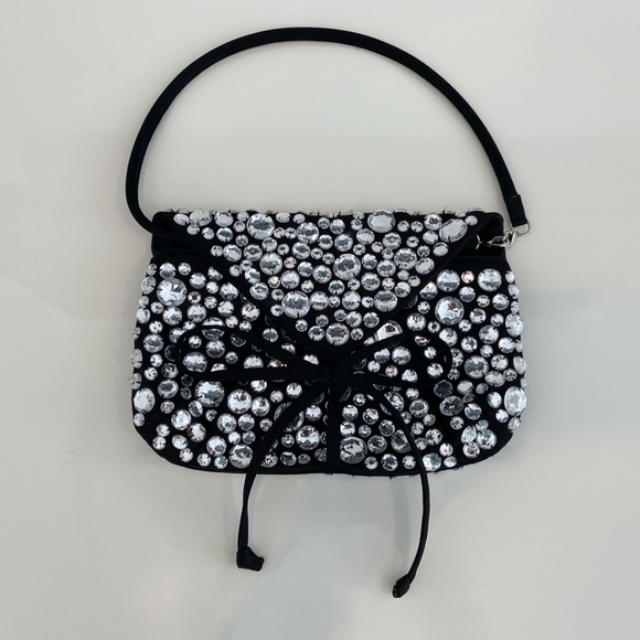 SONIA RYKIEL PARIS BLACK CRYSTAL CONVERTIBLE CLUTH - Picture 7 of 16